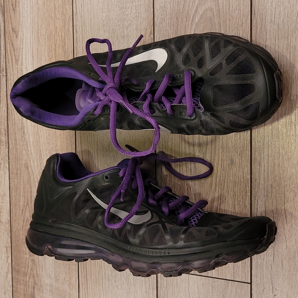 NIKE Air Max 2011 Black Purple Men's Sz 10 Running Sneaker Shoes RARE 429889-005